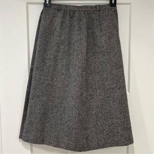 Vintage Personal 100% Wool A-Line Skirt Sz 8 Black & Cream Classic